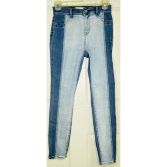 Pacsun High Rise Ankle Jeggings Two Tone Womens Size 24 Denim Blue Jeans - Picture 1 of 4
